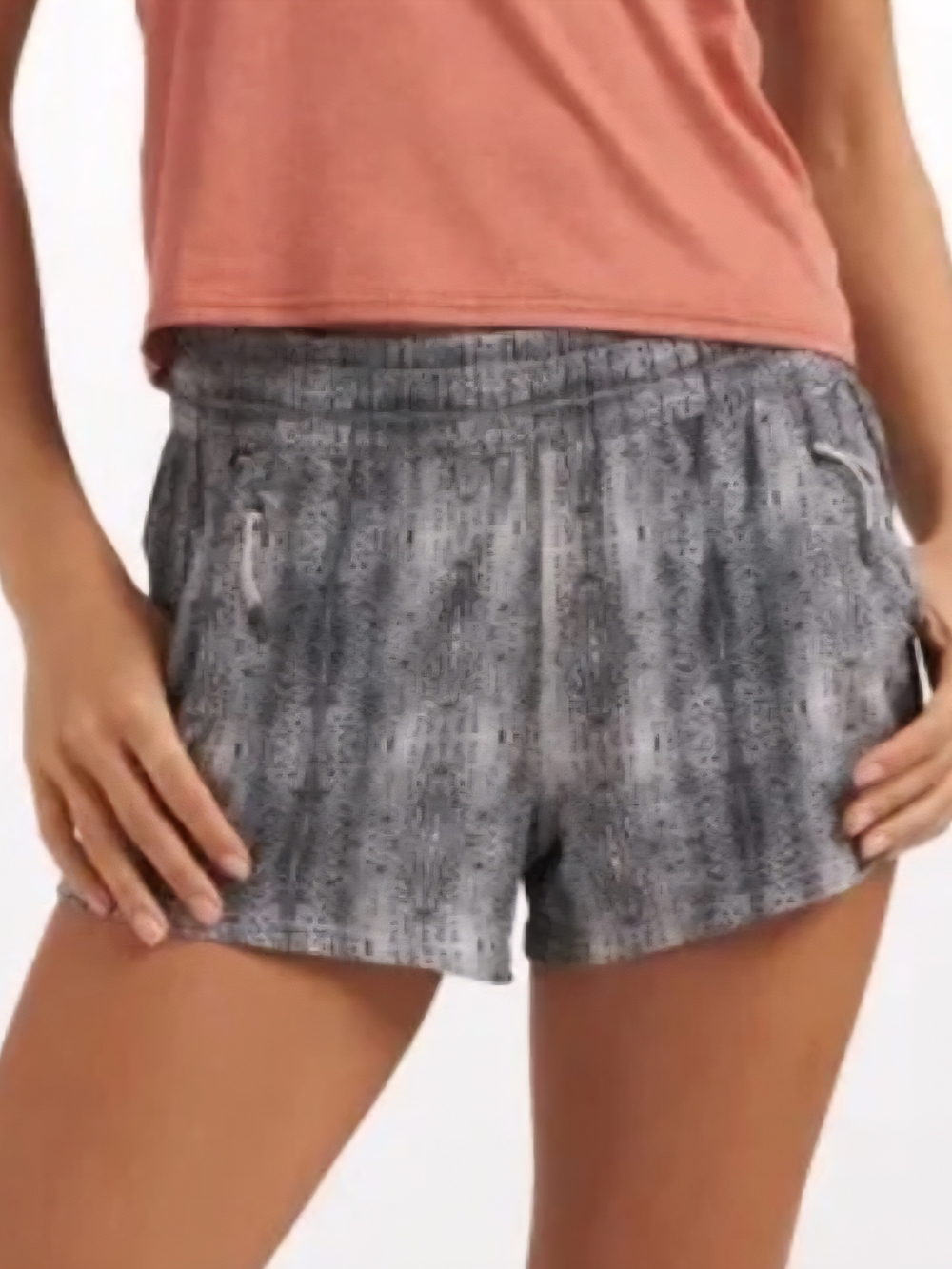 Vuori Black and Gray Patterned Athletic Shorts